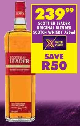 SCOTTISH LEADER ORIGINAL BLENDED SCOTCH WHISKY 750ml