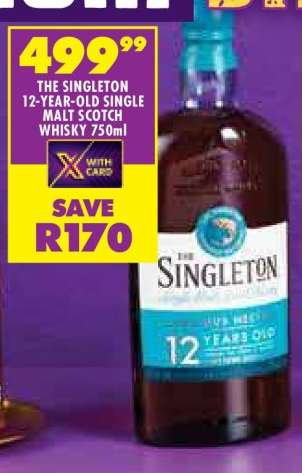 The Singleton 12 Year Old Single Malt Scotch Whisky 750ml