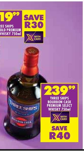 THREE SHIPS BOURBON CASK PREMIUM SELECT WHISKY 750ml
