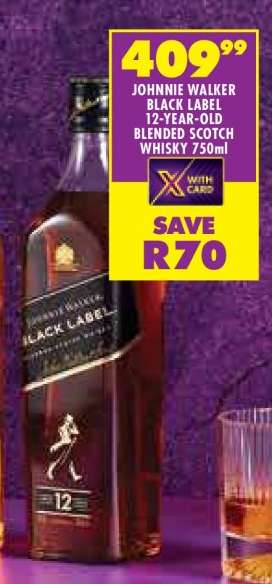 JOHNNIE WALKER BLACK LABEL 12-YEAR-OLD BLENDED SCOTCH WHISKY 750ml
