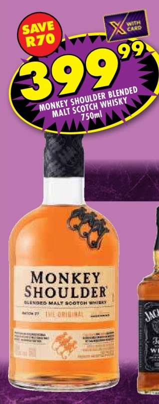 Monkey Shoulder Blended Malt Scotch Whisky 750ml