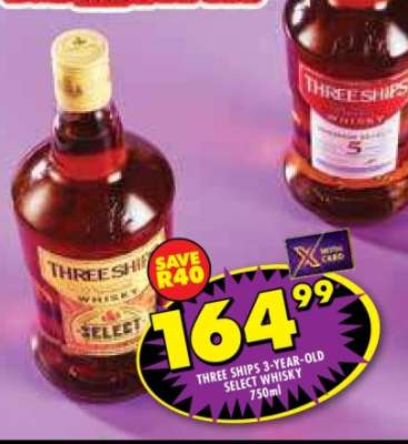 THREE SHIPS 3-YEAR-OLD SELECT WHISKY 750ml