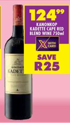 KANONKOP KADETTE CAPE RED BLEND WINE 750ml
