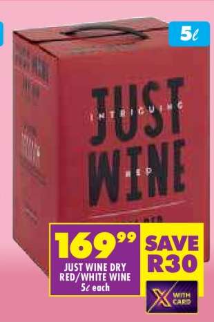 JUST WINE DRY RED/WHITE WINE