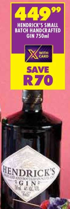 HENDRICK'S SMALL BATCH HANDCRAFTED GIN 750ml