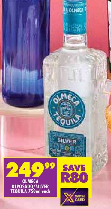 OLMECA REPOSADO/SILVER TEQUILA 750ml each