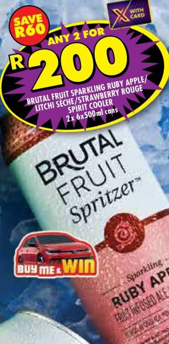 BRUTAL FRUIT SPARKLING RUBY APPLE/LITCHI SECHE/STRAWBERRY ROUGE SPIRIT COOLER