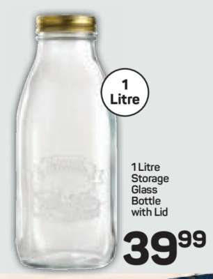 1 Litre Storage Glass Bottle with Lid
