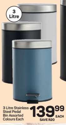 3 Litre Stainless Steel Pedal Bin