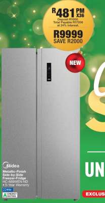 Midea Metallic-Finish Side-by-Side Freezer-Fridge HC-689WEN-ND