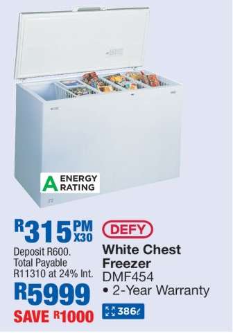 Defy White Chest Freezer DMF454