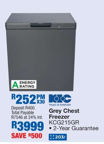 Grey Chest Freezer