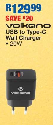Volkano USB to Type-C Wall Charger