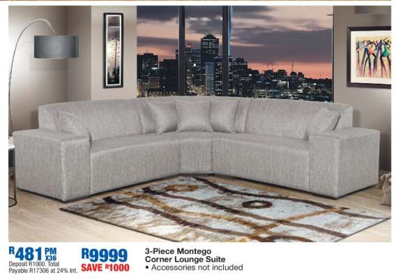 3-Piece Montego Corner Lounge Suite