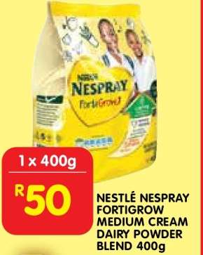 NESTLÉ NESPRAY FORTIGROW MEDIUM CREAM DAIRY POWDER BLEND 400g