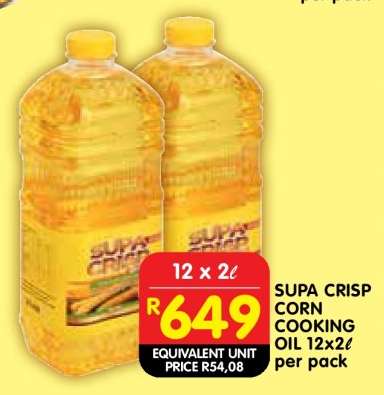 SUPA CRISP CORN COOKING OIL 12x2ℓ