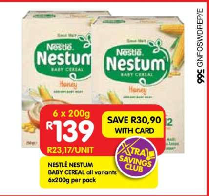 NESTLÉ NESTUM BABY CEREAL all variants 6x200g per pack