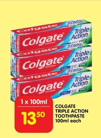 COLGATE TRIPLE ACTION TOOTHPASTE 100ml each