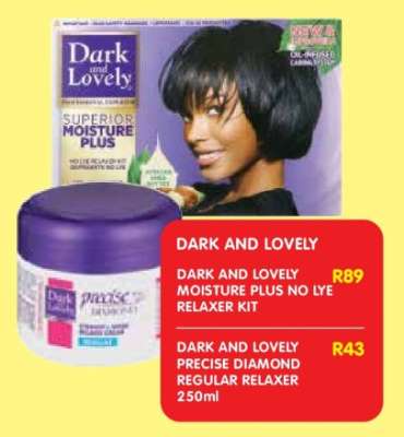 DARK AND LOVELY MOISTURE PLUS NO LYE RELAXER KIT