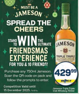 Jameson Triple Triple Irish Whiskey 750ml