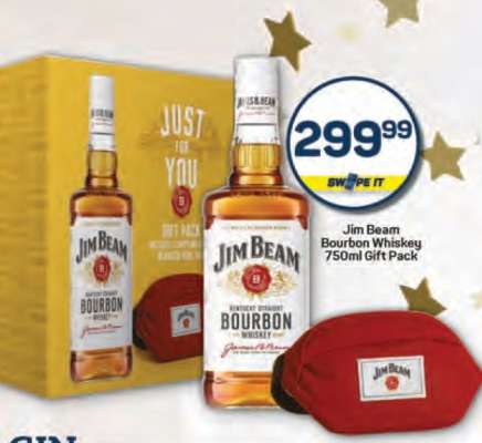 Jim Beam Bourbon Whiskey 750ml Gift Pack
