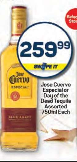 Jose Cuervo Especial or Day of the Dead Tequila Assorted 750ml Each