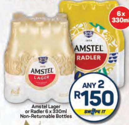 Amstel Lager or Radler 6 x 330ml