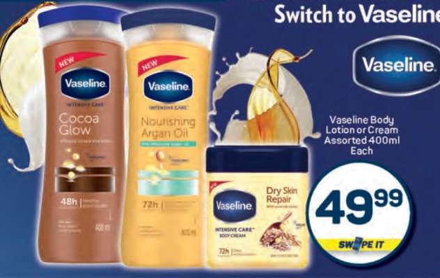 Vaseline Body Lotion Or Cream Assorted-400ml Each