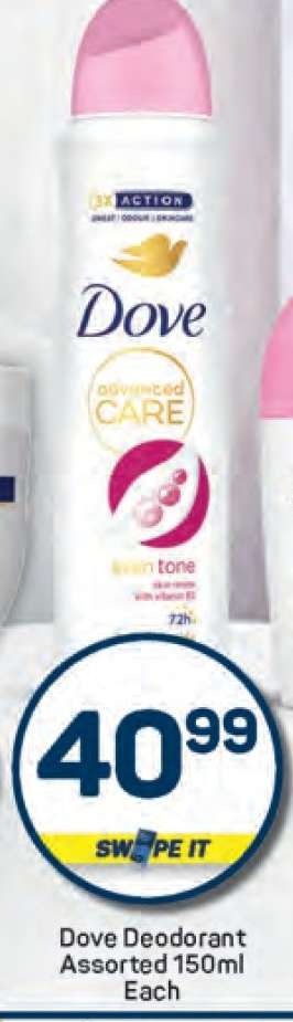 Dove Deodorant Assorted 150ml Each