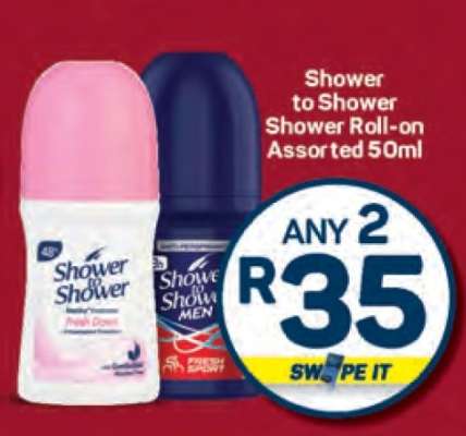 Shower to Shower Shower Roll-on Assorted 50ml