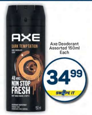 Axe Deodorant Assorted 150ml Each