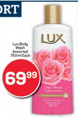 Lux Body Wash Assorted 750ml Each