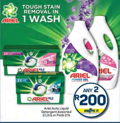 Ariel Auto Liquid Detergent Assorted 2 Litre or Pods 21s