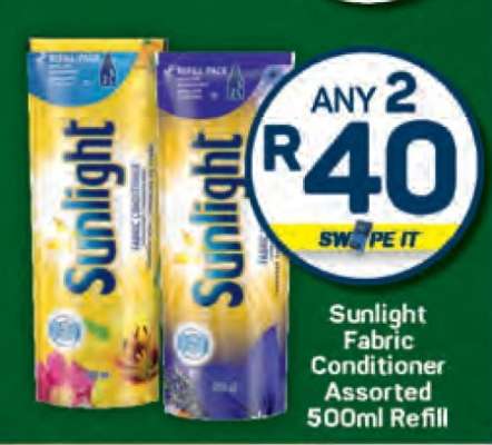 Sunlight Fabric Conditioner Assorted 500ml Refill