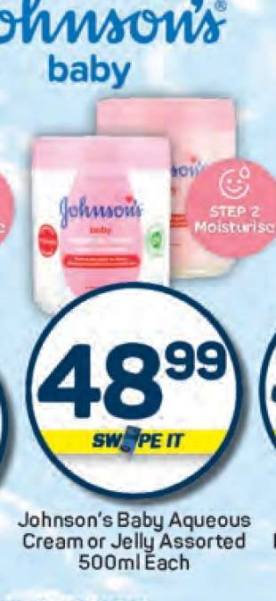 Johnson's Baby Aqueous Cream or Jelly Assorted 500ml Each