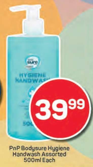 PnP Bodysure Hygiene Handwash Assorted 500ml Each