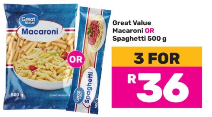 Great Value Macaroni OR Spaghetti