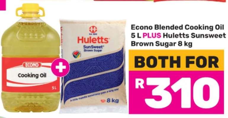 Econo Blended Cooking Oil 5L PLUS Huletts Sunsweet Brown Sugar 8kg