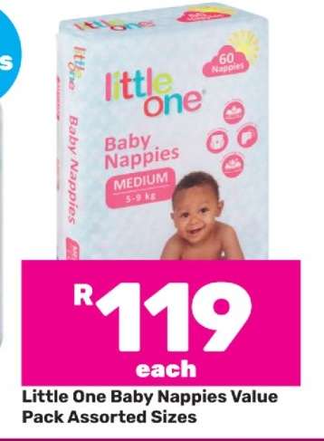Little One Baby Nappies Value Pack Assorted Sizes