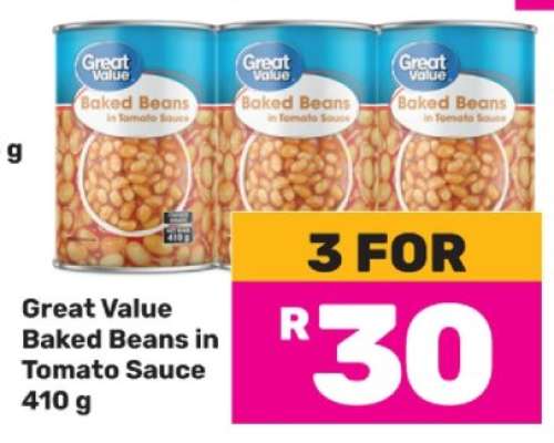 Great Value Baked Beans in Tomato Sauce 410 g