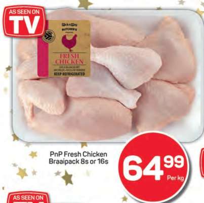 PnP Fresh Chicken Braaipack 8s or 16s