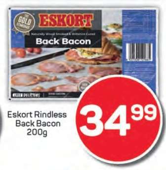 Eskort Rindless Back Bacon 200g