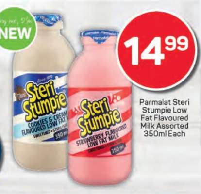 Parmalat Steri Stumpie Low Fat Flavoured Milk
Assorted