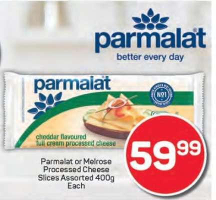 Parmalat or Melrose Processed Cheese Slices Assorted 400g