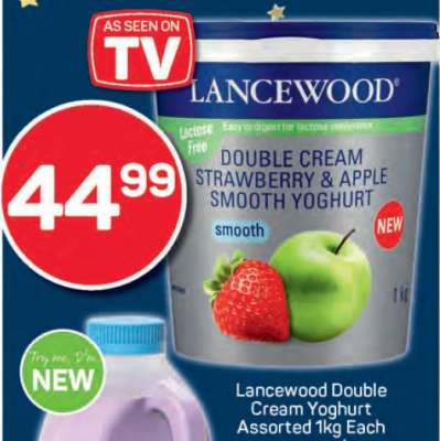 Lancewood Double Cream Strawberry & Apple Smooth Yoghurt
