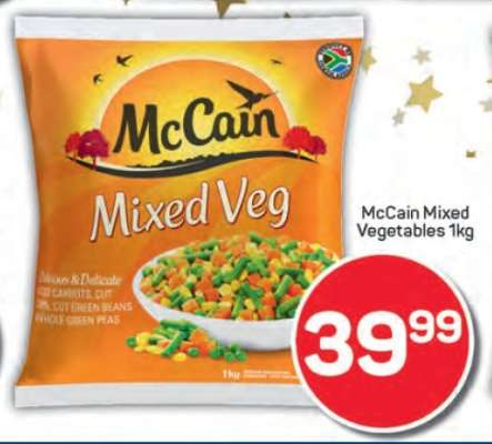 McCain Mixed
Vegetables 1kg