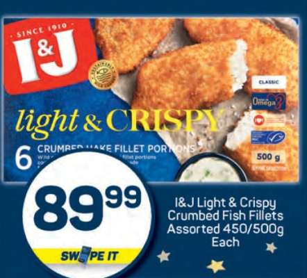 I&J Light & Crispy Crumbed Fish Fillets