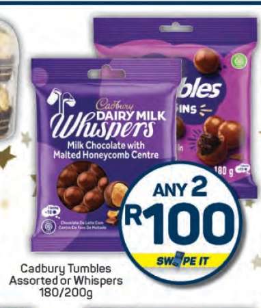 Cadbury Tumbles Assorted or Whispers