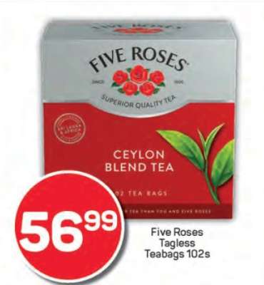 Five Roses Tagless
Teabags 102s