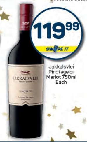 Jakkalsvlei Pinotage or Merlot 750ml